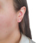 Aretes trébol blanco oro 10k