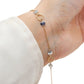 Pulsera con corazones en oro blanco combinada en oro amarillo oro 10k