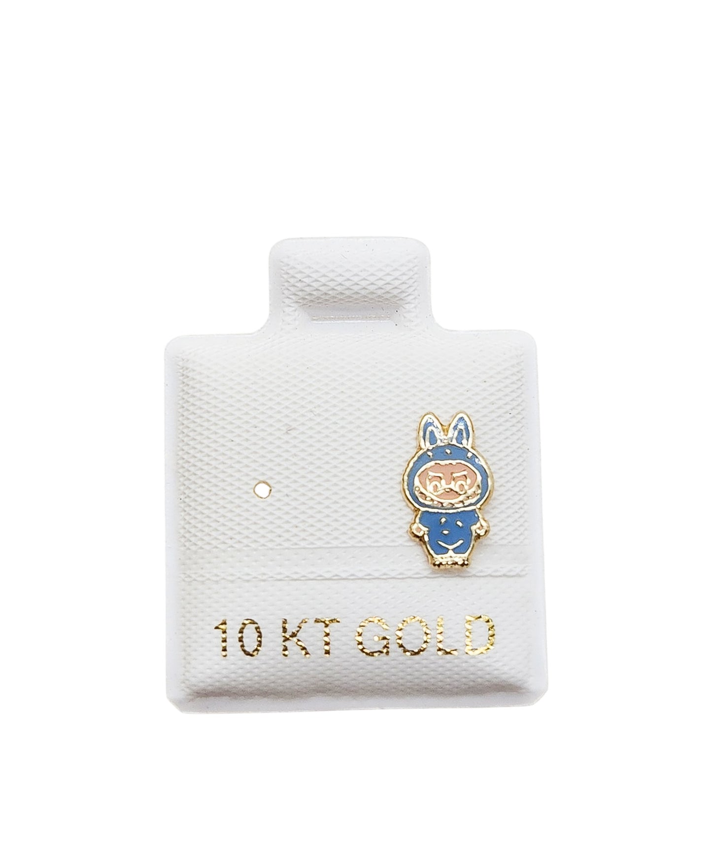 Par o Pieza de Broquel bubu azul esmalte oro 10k