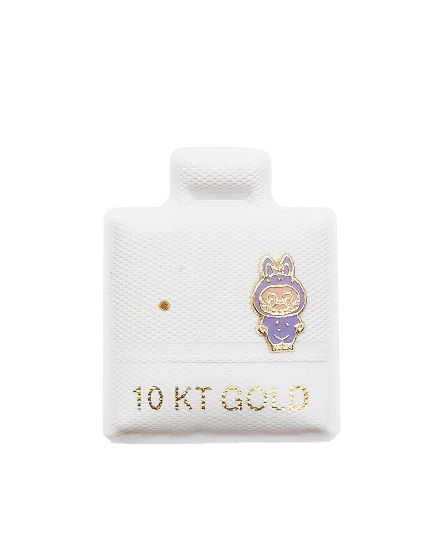 Par o Pieza de Broquel bubu morado esmalte oro 10k
