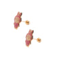 Par o Pieza de Broquel bubu rosa esmalte oro 10k