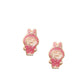 Par o Pieza de Broquel bubu rosa esmalte oro 10k