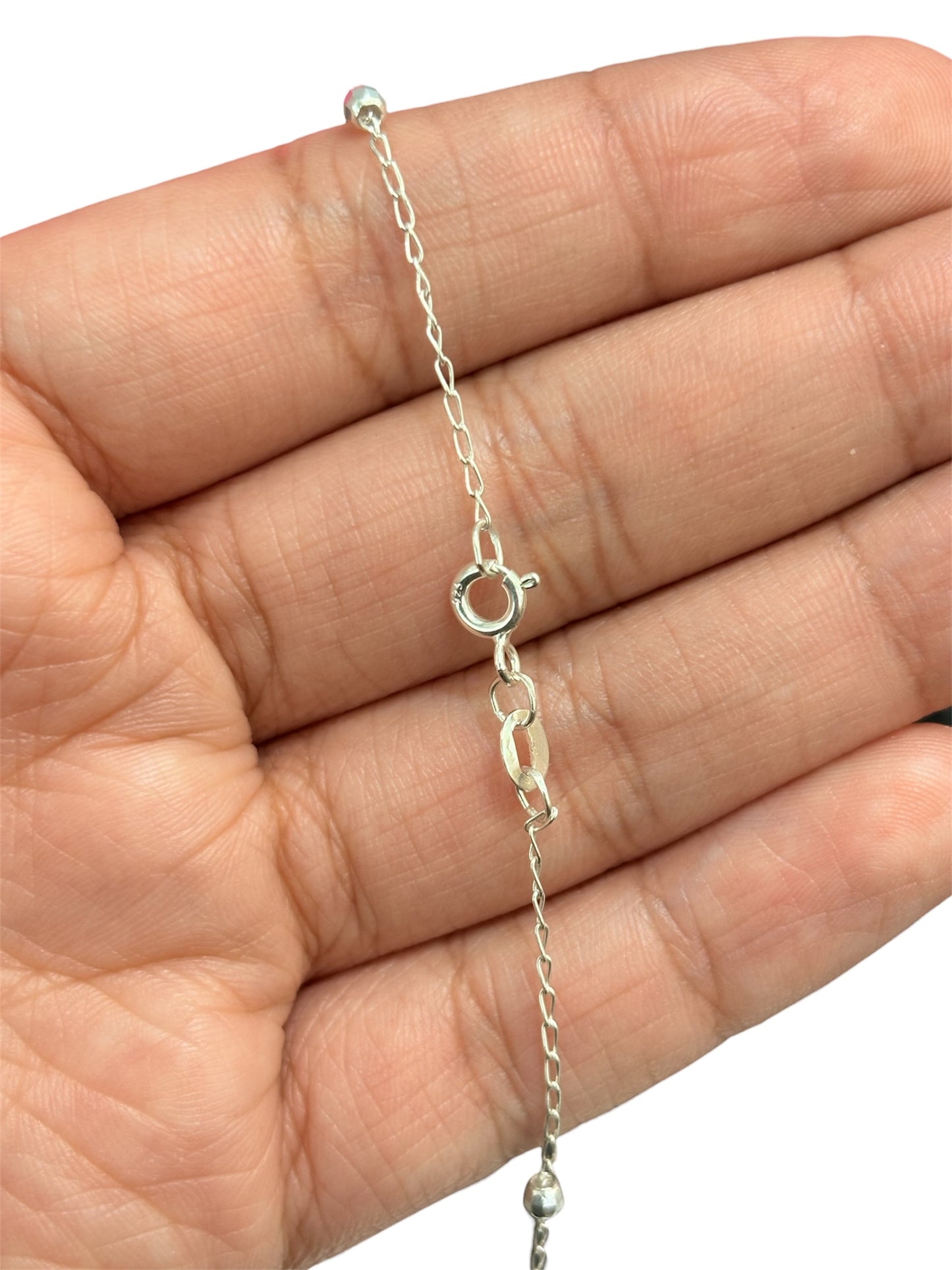 Amaris Cadena con Esferas 1mm de grosor Plata 925