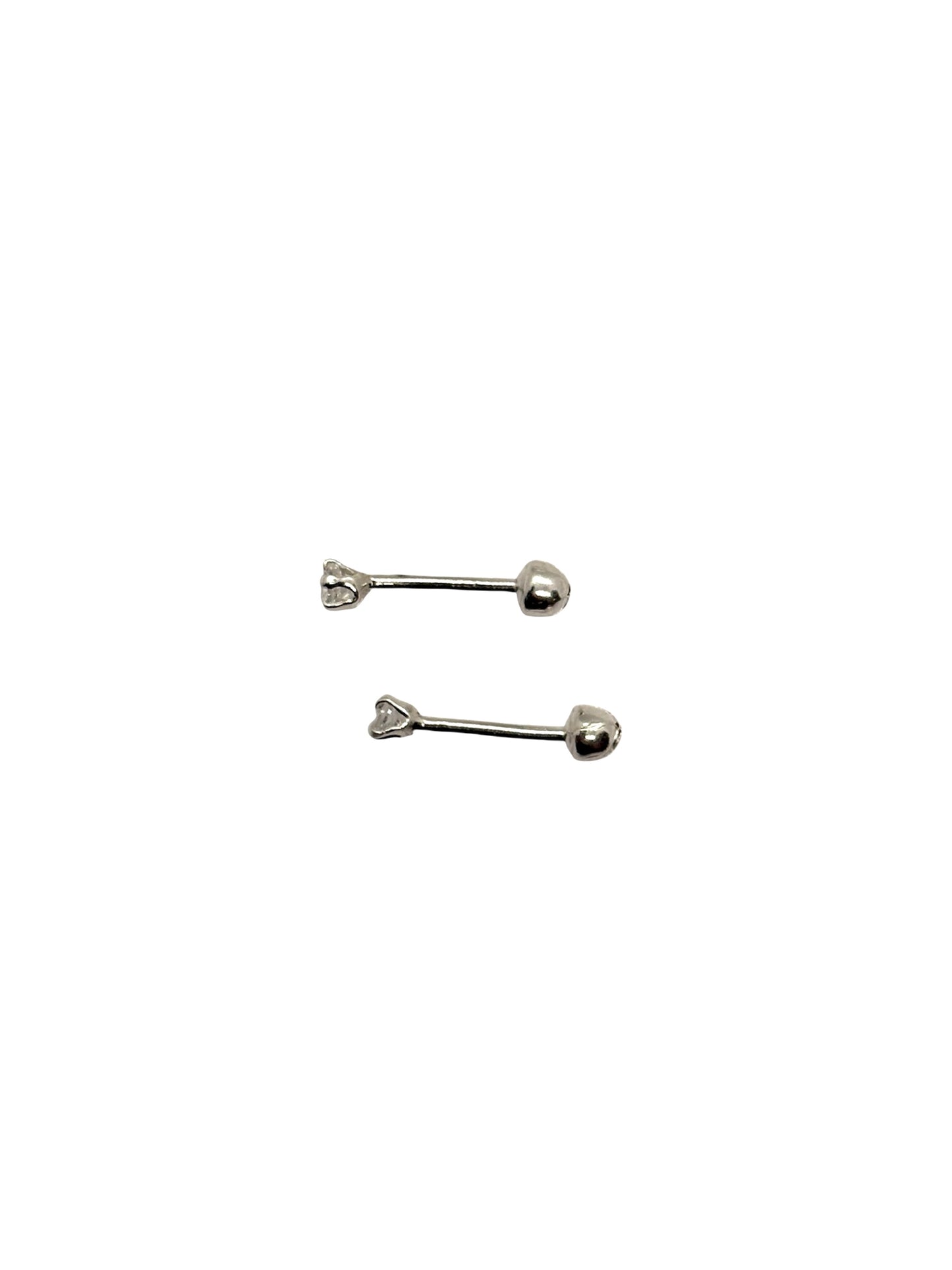 Amaris Broquel basico recto de circonia blanca 2mm Plata 925