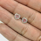 Amaris Broquel en forma de corazón con biselado diamantado 6mm PLATA 925 Garantizado