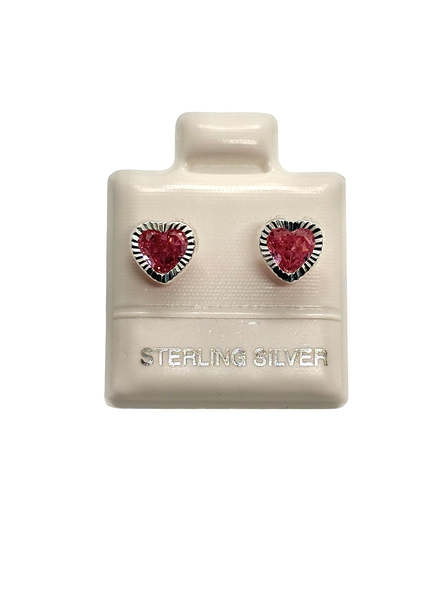 Amaris Broquel en forma de corazón con biselado diamantado 6mm PLATA 925 Garantizado