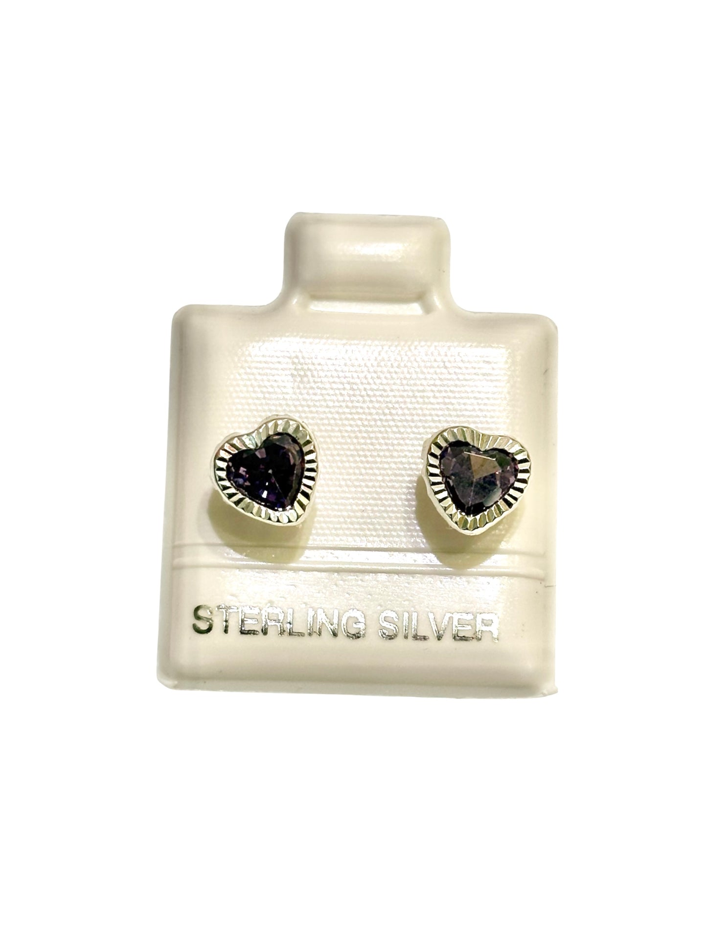 Amaris Broquel en forma de corazón con biselado diamantado 6mm PLATA 925 Garantizado