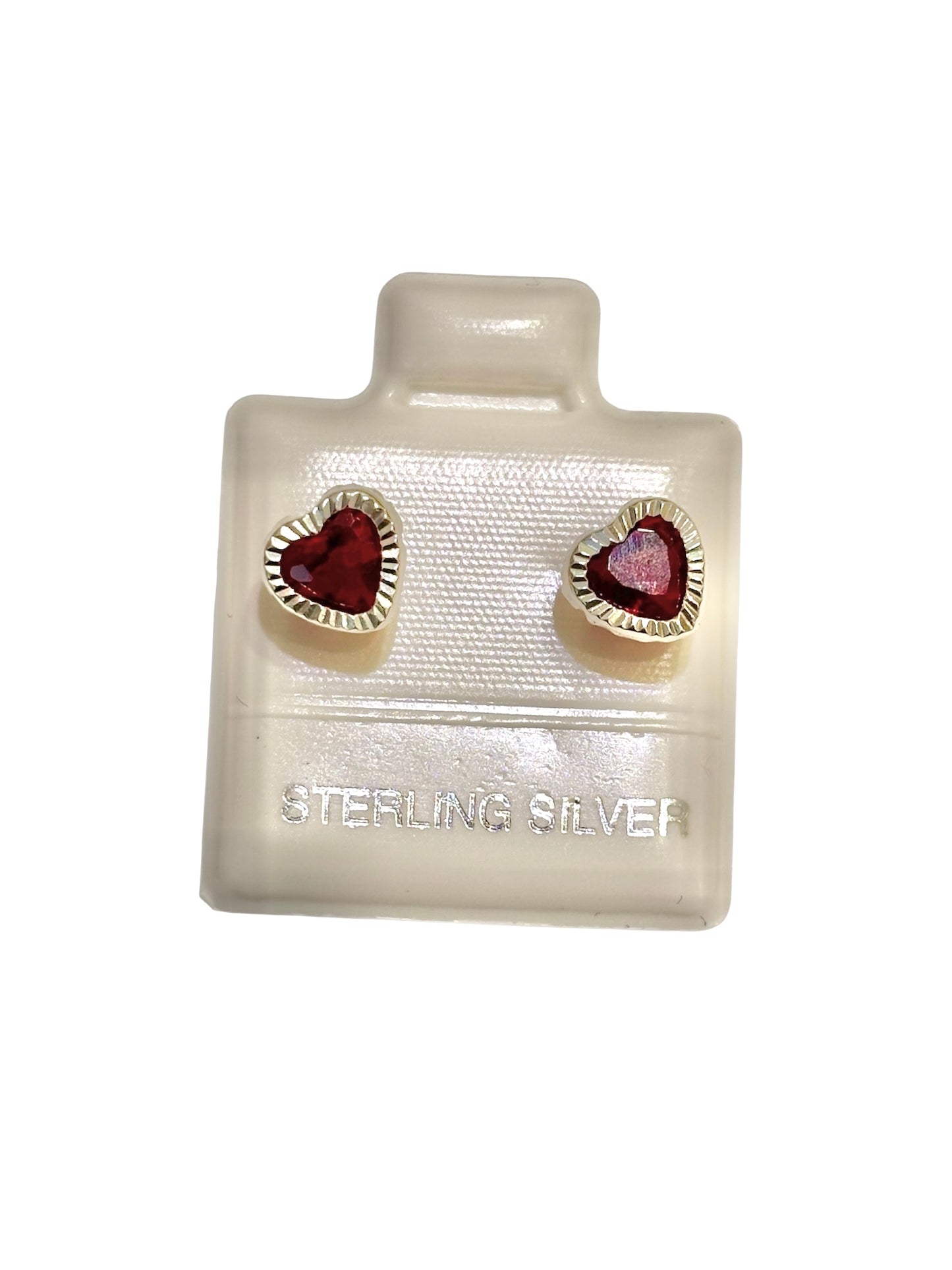Amaris Broquel en forma de corazón con biselado diamantado 6mm PLATA 925 Garantizado