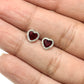 Amaris Broquel en forma de corazón con biselado diamantado 6mm PLATA 925 Garantizado