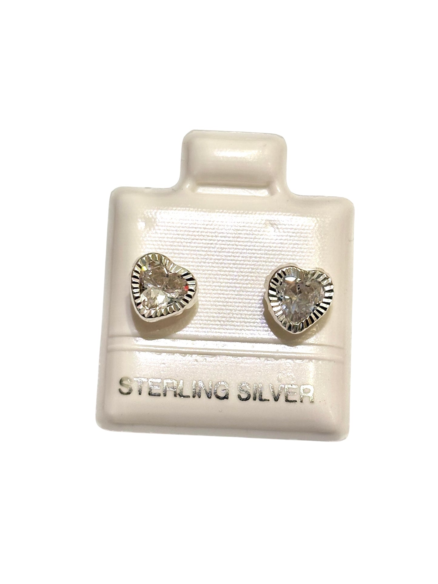 Amaris Broquel en forma de corazón con biselado diamantado 6mm PLATA 925 Garantizado