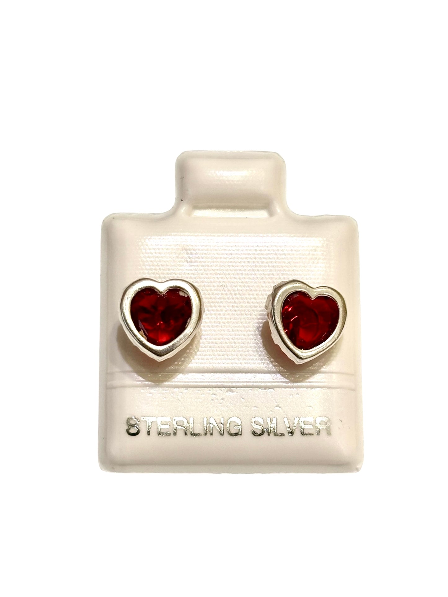 Amaris Broquel en forma de corazón biselado liso 7mm Plata 925