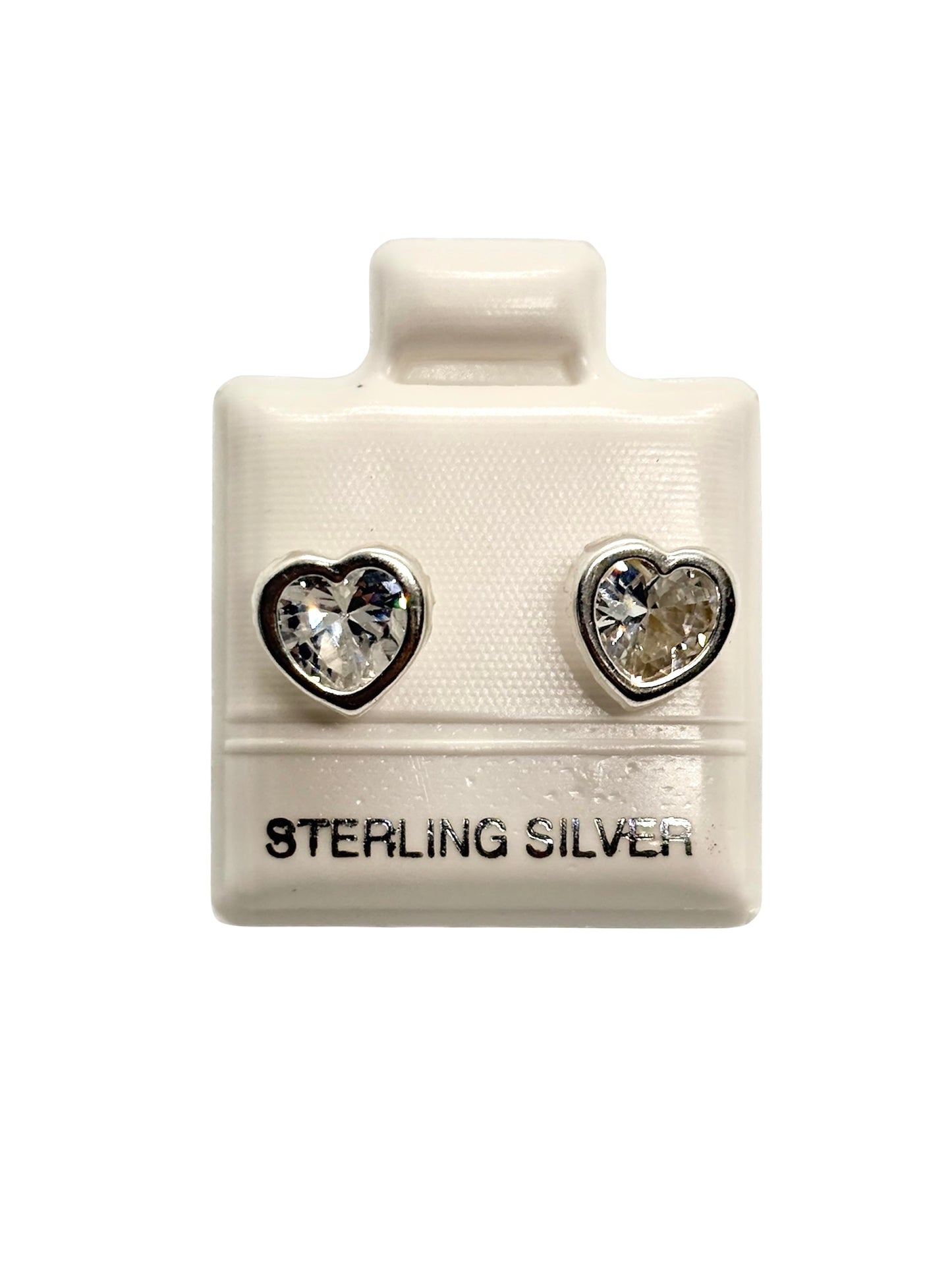 Amaris Broquel en forma de corazón biselado liso 7mm Plata 925