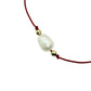 Pulsera de hilo rojo con Perla 1cm y 4 esferas bimetal 3mm
