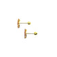 Par Broquel Curvo 7mm con circonita Oro 10k