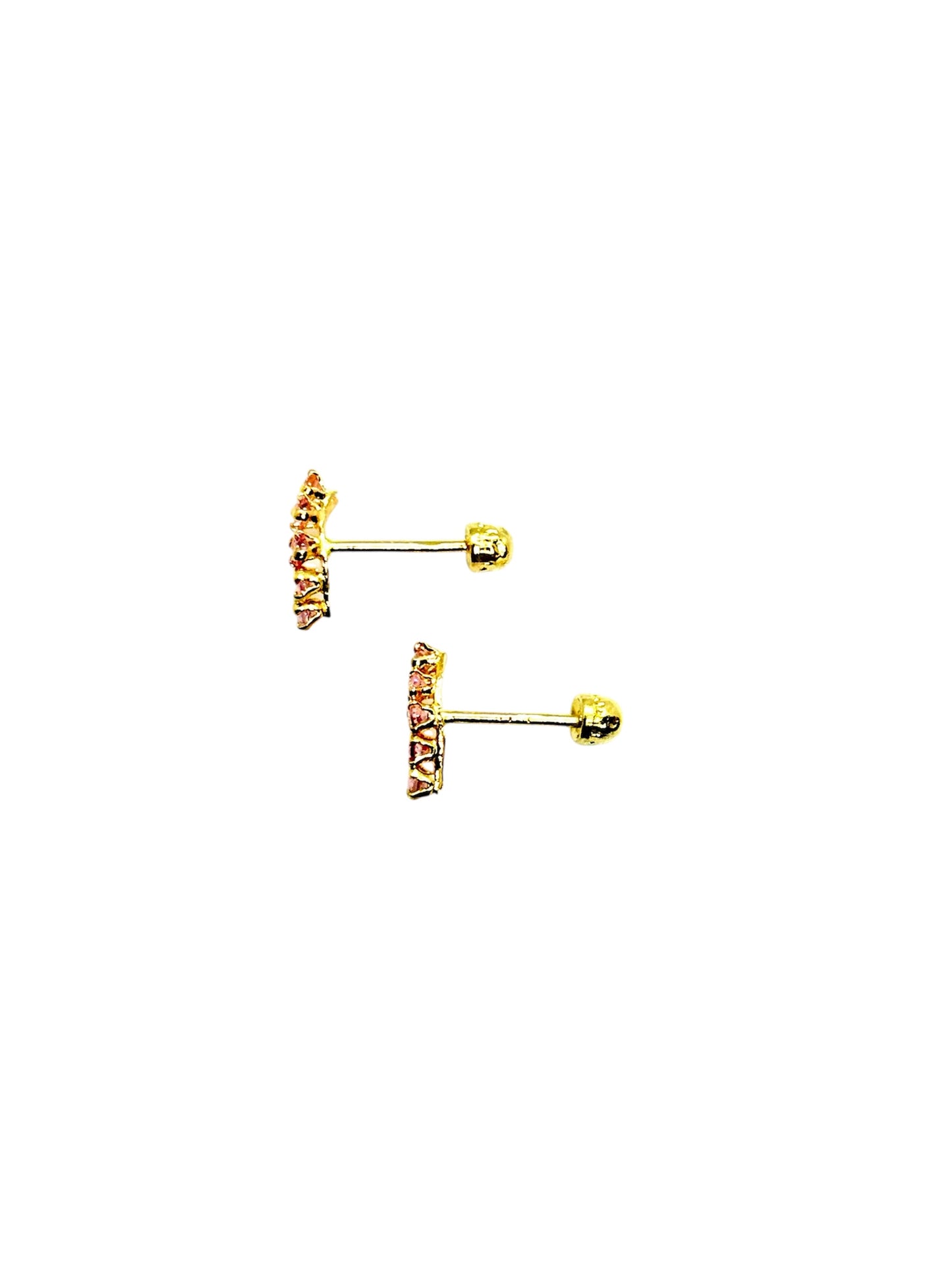 Par Broquel Curvo 7mm con circonita Oro 10k