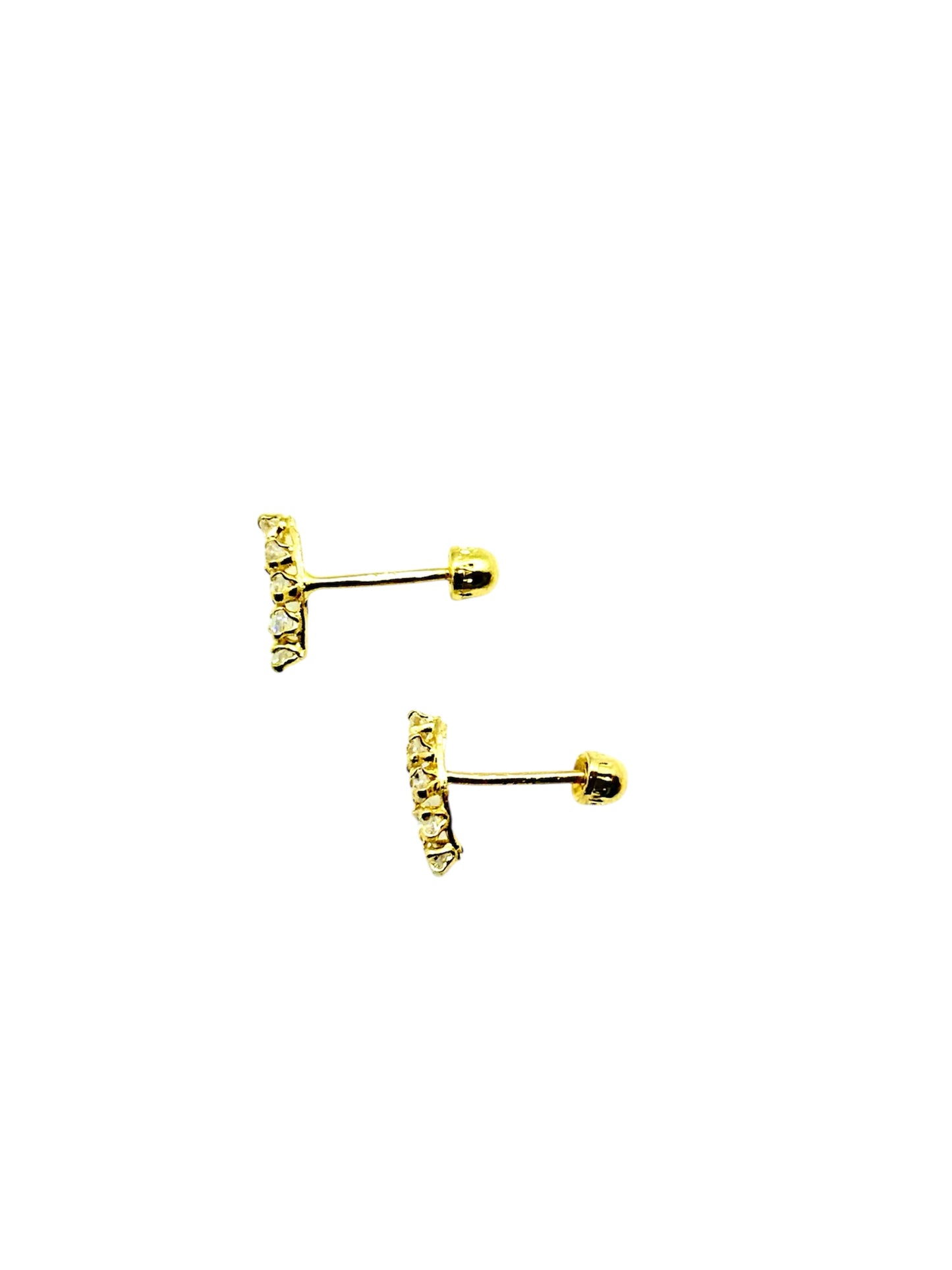 Par Broquel Curvo 7mm con circonita Oro 10k