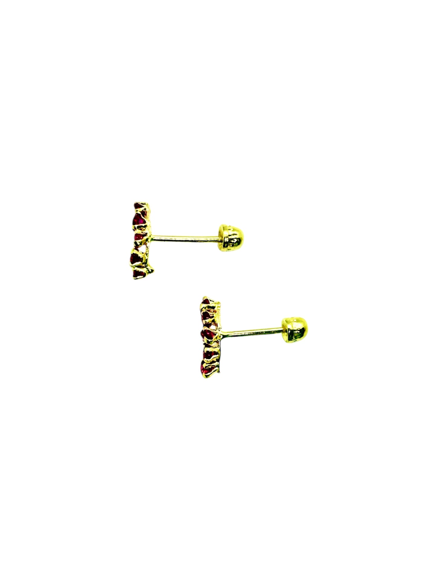 Par Broquel Curvo 7mm con circonita Oro 10k