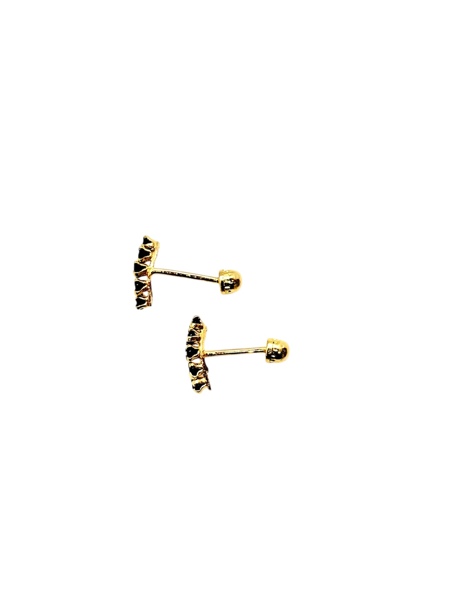 Par Broquel Curvo 7mm con circonita Oro 10k