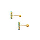 Par Broquel Curvo 7mm con circonita Oro 10k