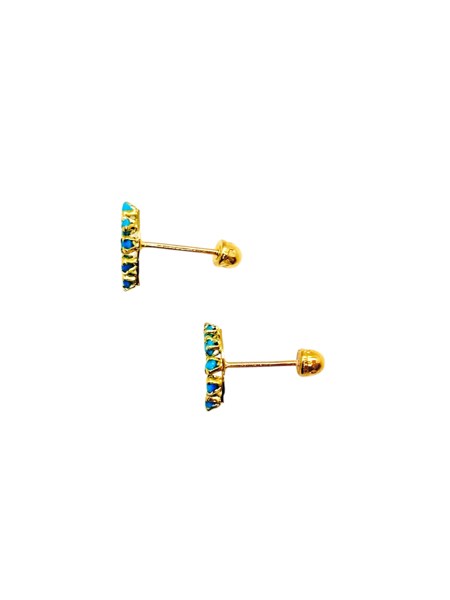 Par Broquel Curvo 7mm con circonita Oro 10k