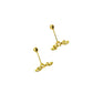Par Broquel Curvo Princess con circonita blanca Oro 10k
