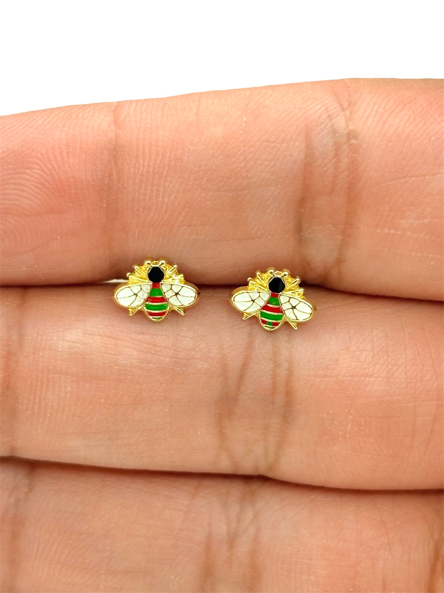 Par Broquel abeja Oro 10K