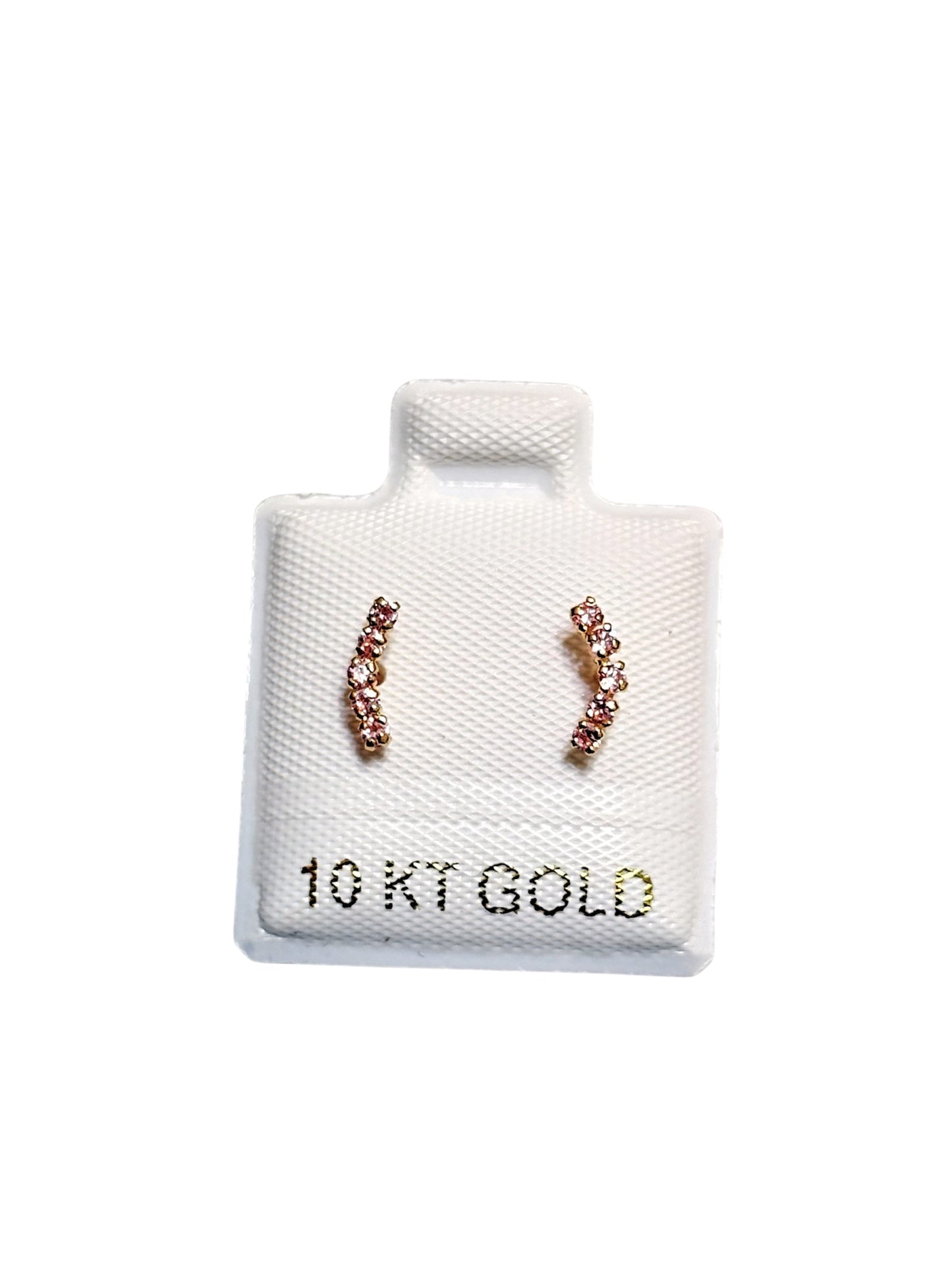 Par Broquel Curvo 7mm con circonita Oro 10k