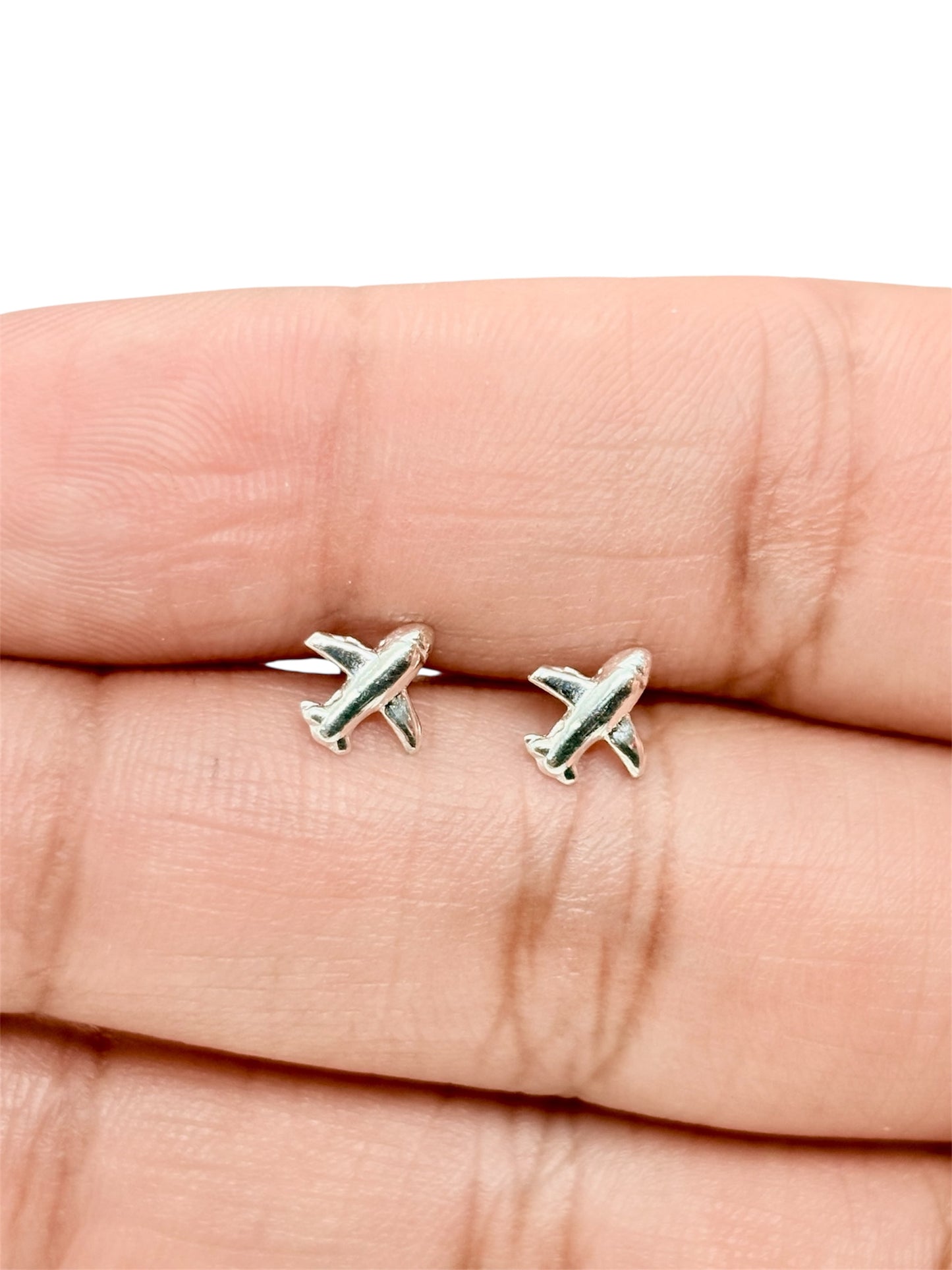 Par de broquel en forma de avión Plata 925