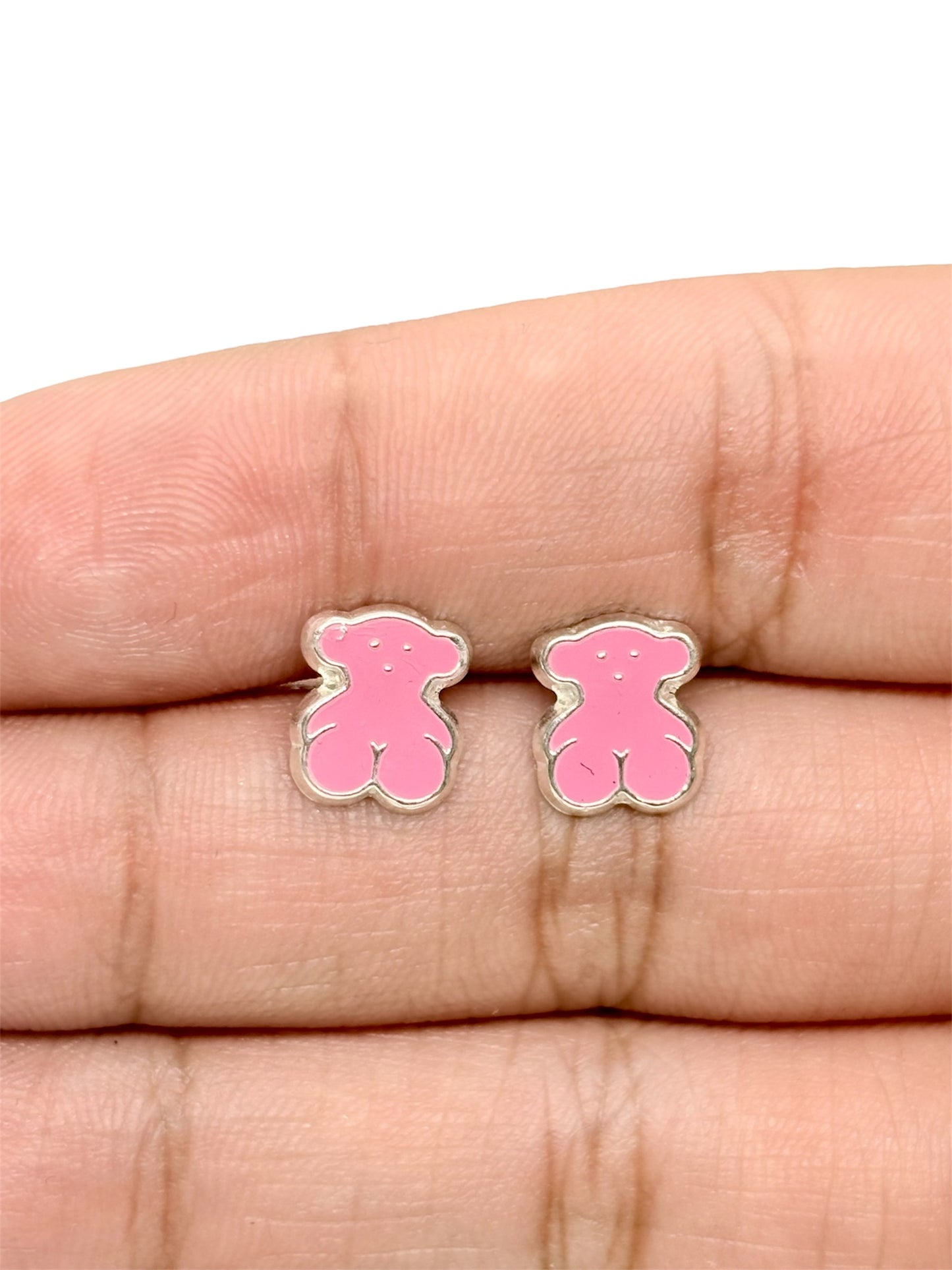 Par de broquel Osito Plata 925