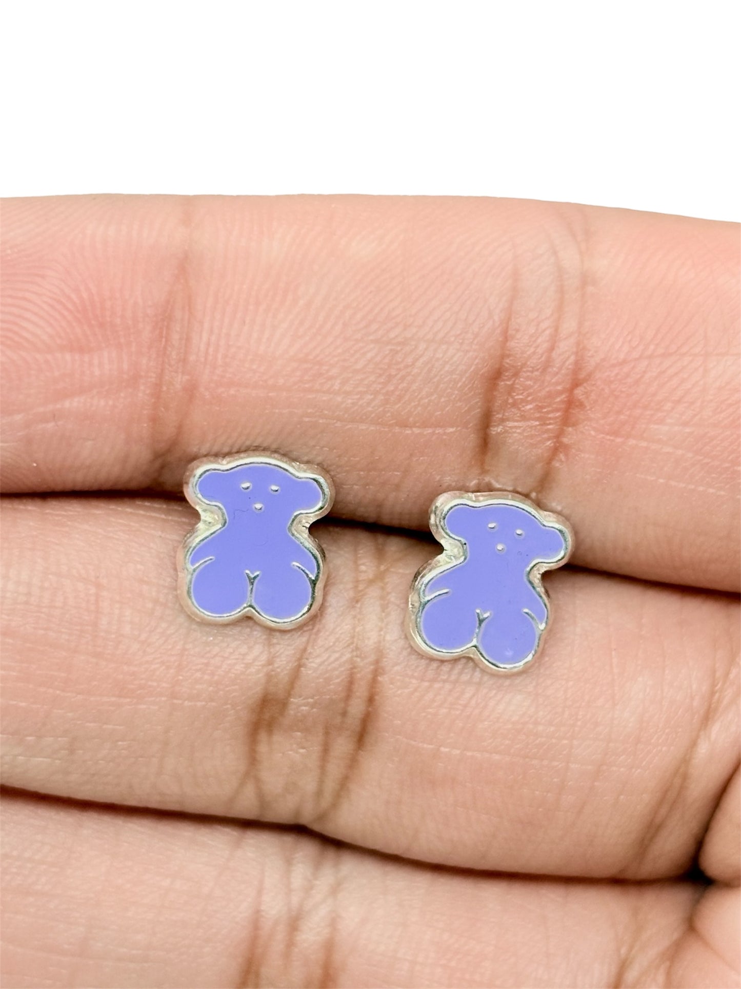 Par de broquel Osito Plata 925