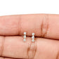 Par de broquel Barra 3 piedras circonia Plata 925