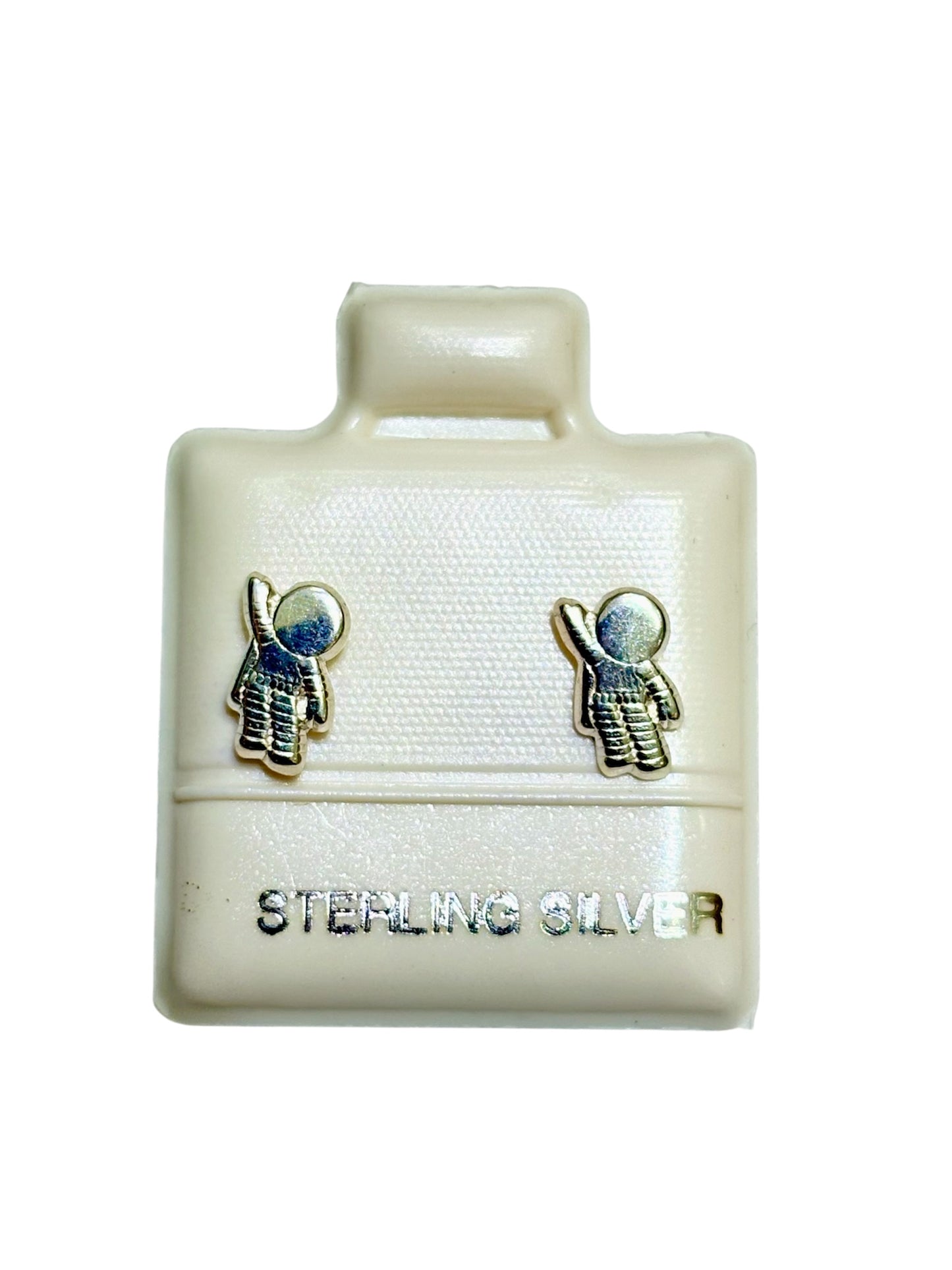 Par de broquel en forma de astronauta Plata 925