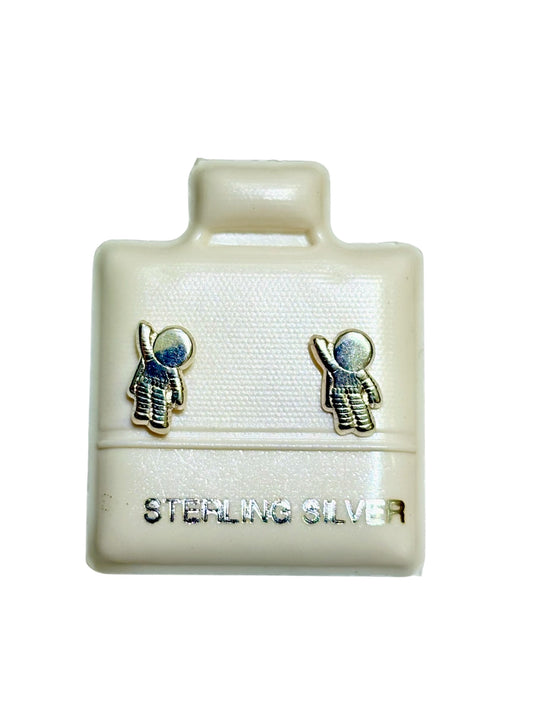 Par de broquel en forma de astronauta Plata 925