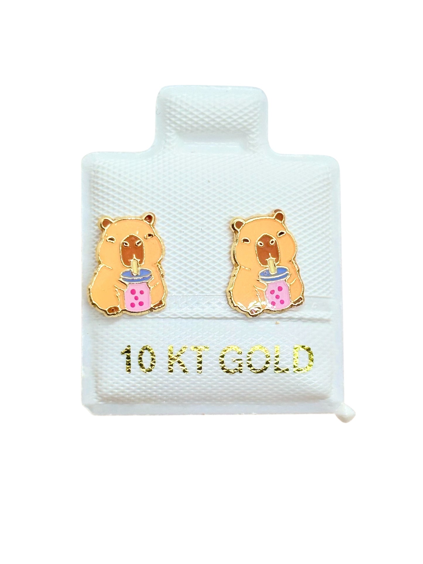 Par Broquel Capibara oro 10K