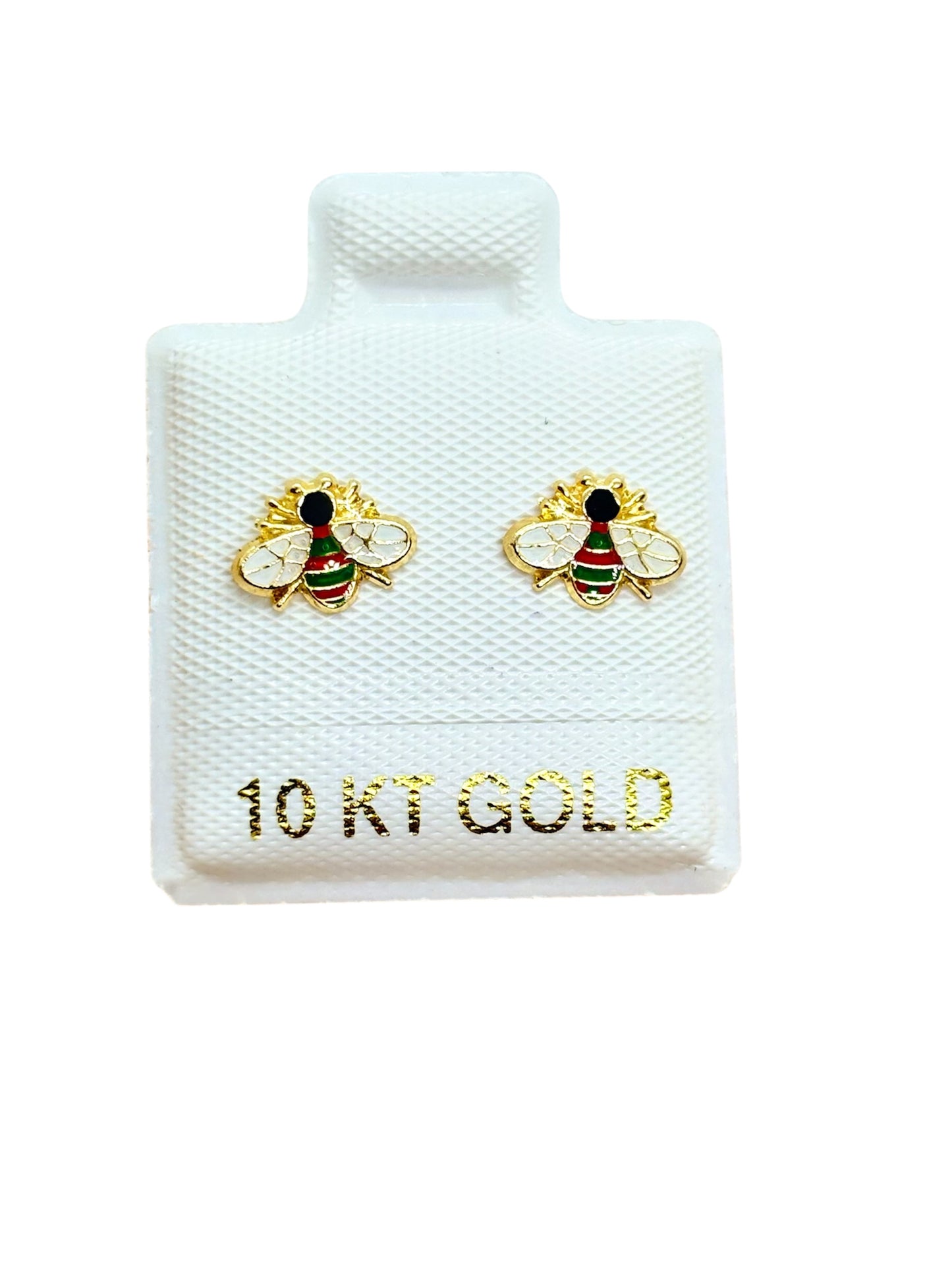 Par Broquel abeja Oro 10K