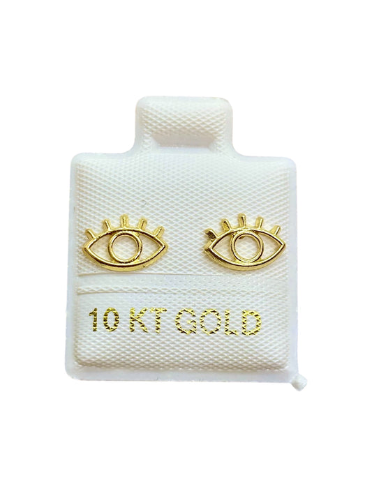 Par o pieza Broquel silueta Ojo ORO 10K