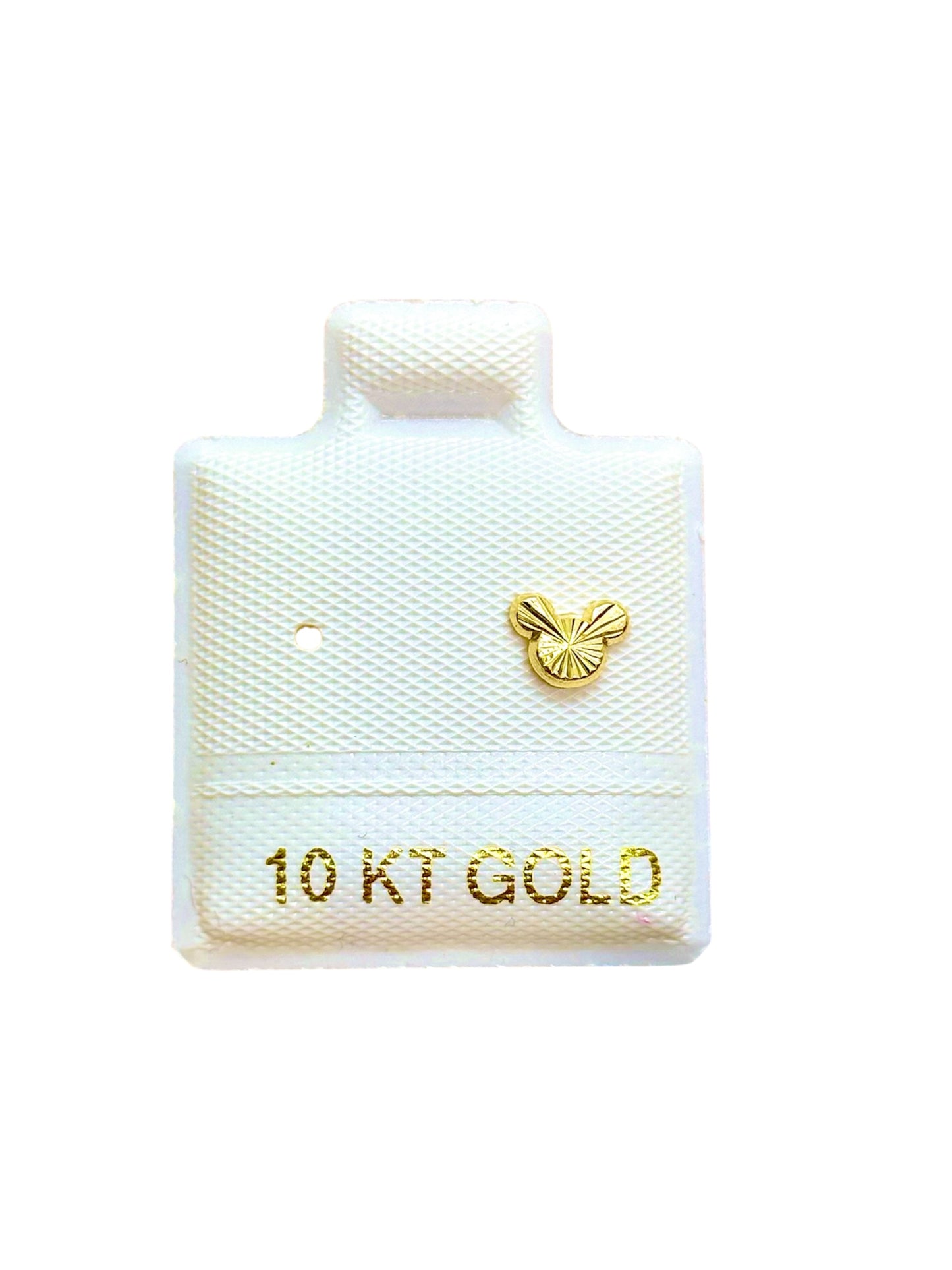 Par o pieza Broquel ratóncito diamantado ORO 10K