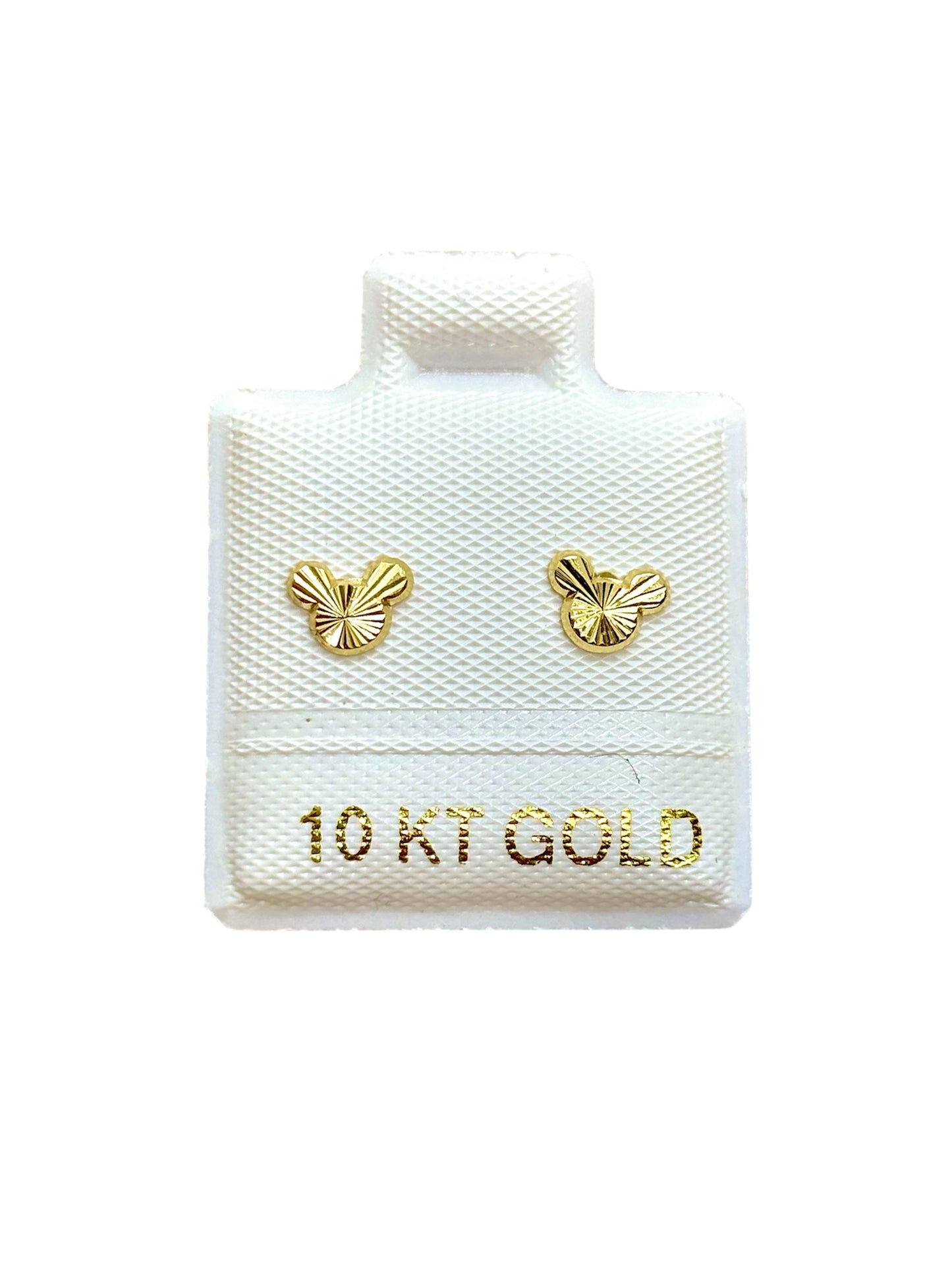 Par o pieza Broquel ratóncito diamantado ORO 10K