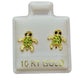 Par o pieza Broquel tortuga con piedras ORO 10K