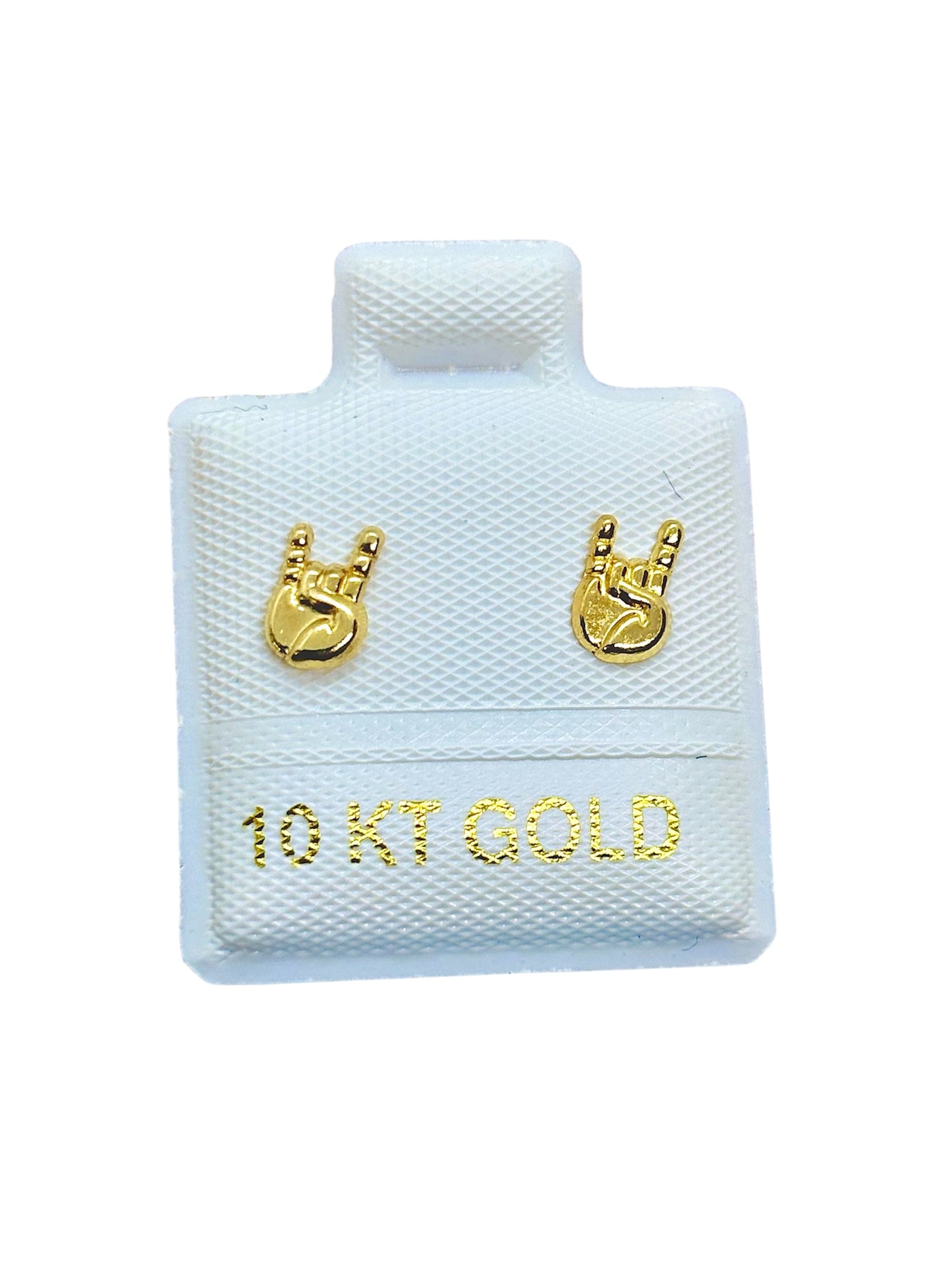 Par o pieza Broquel mano rock ORO 10K