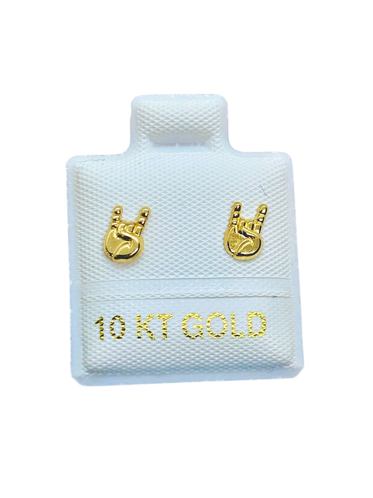 Par o pieza Broquel mano rock ORO 10K