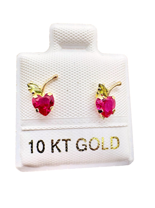 Par o pieza Broquel en forma de manzana ORO 10K