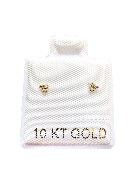 Par o pieza Broquel triple chispita ORO 10K