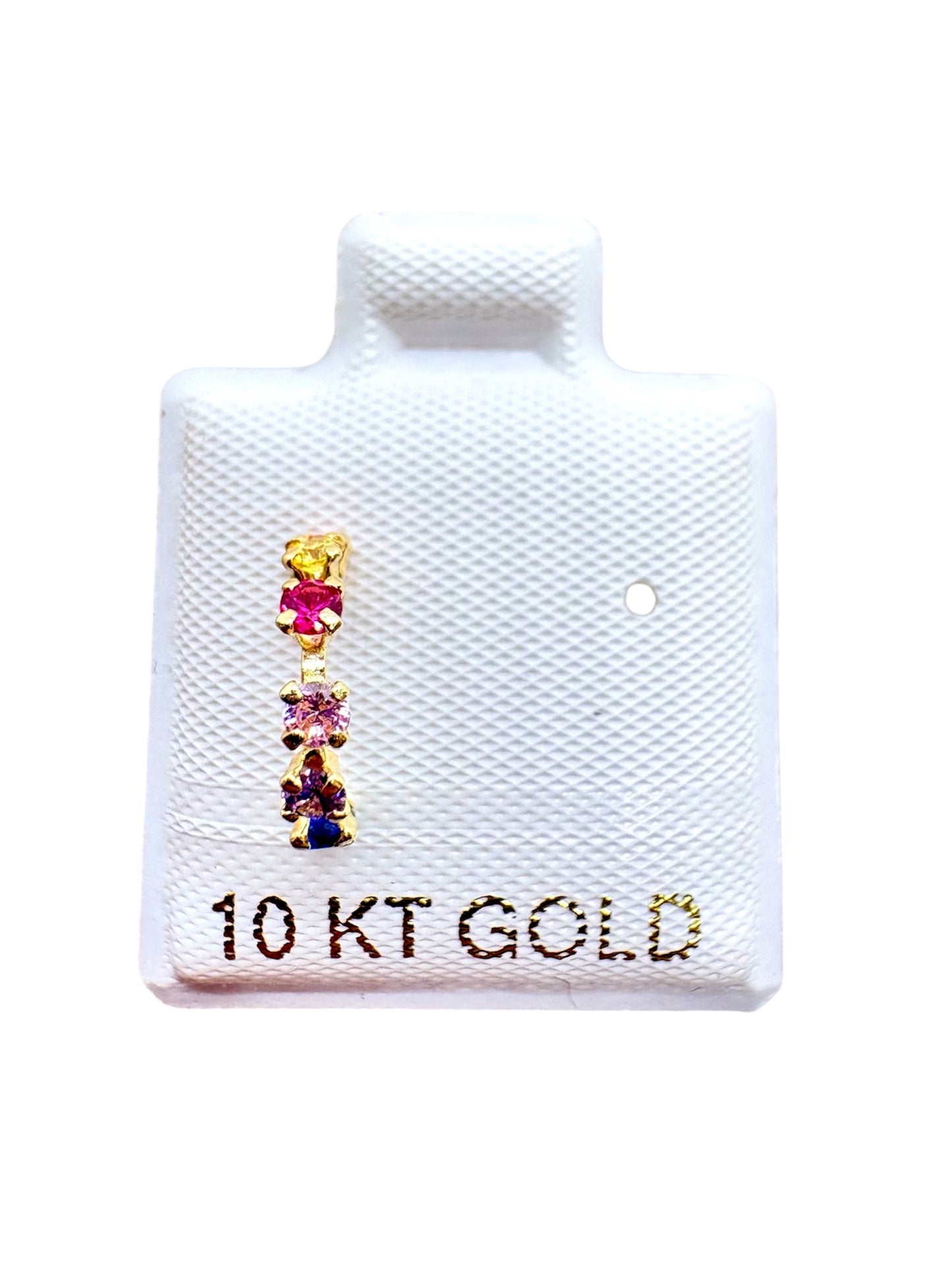 Par o pieza Broquel Media Coqueta colores 1cm Oro 10k