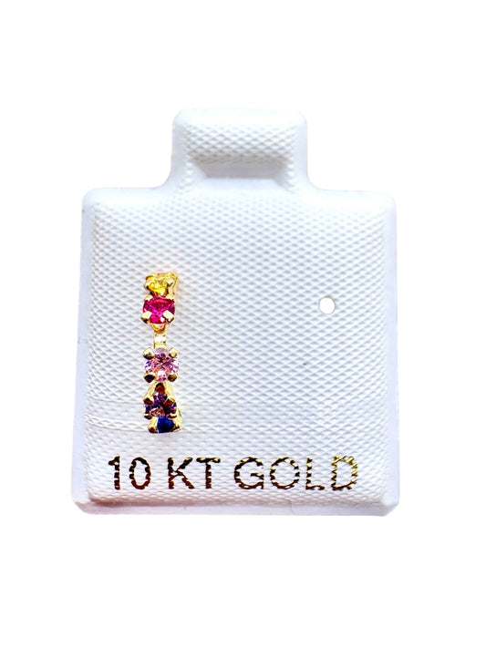 Par o pieza Broquel Media Coqueta colores 1cm Oro 10k