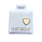 Par o pieza broquel corazón esmaltado con puntos ORO 10K