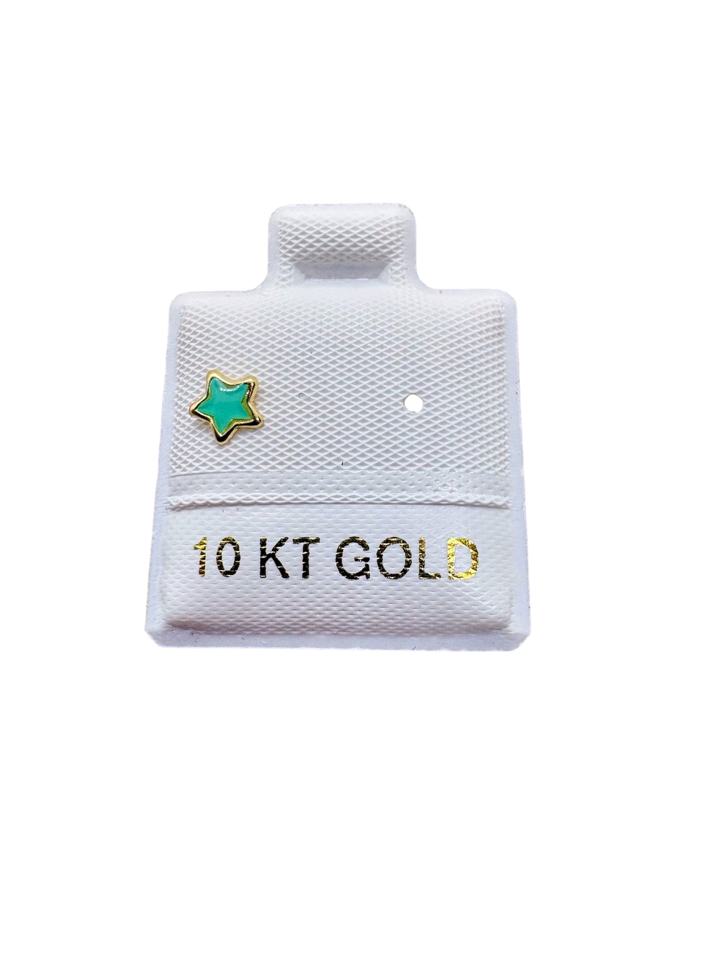 Par o pieza estrella esmaltada mini ORO 10K