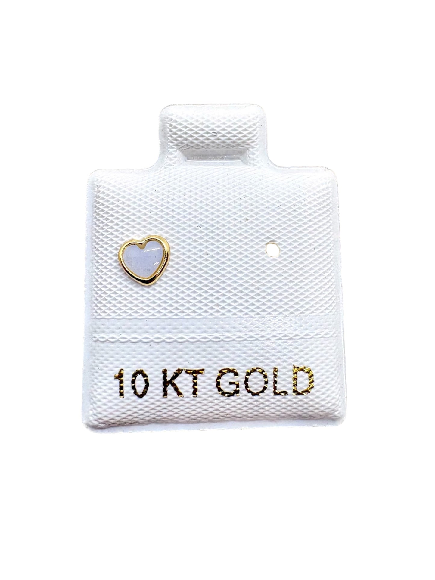 Par o pieza Corazon esmaltado mini ORO 10K