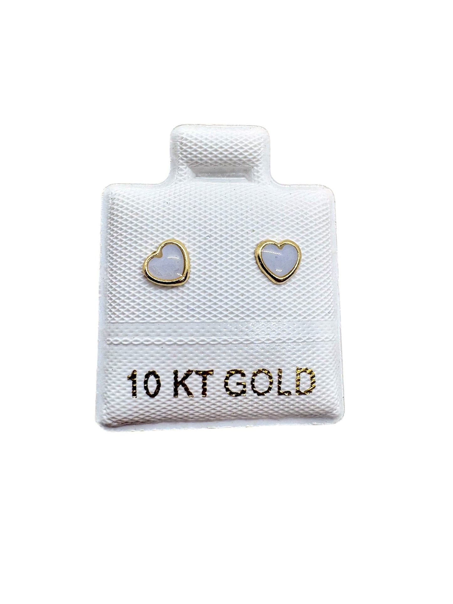 Par o pieza Corazon esmaltado mini ORO 10K