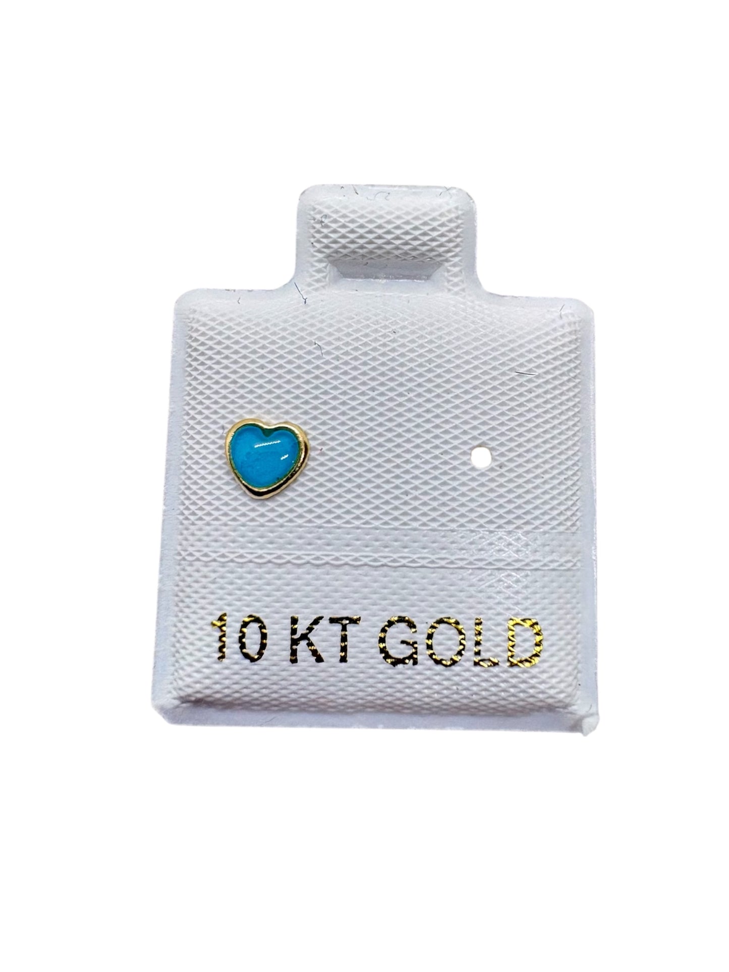 Par o pieza Corazon esmaltado mini ORO 10K